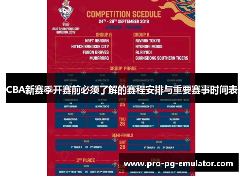 CBA新赛季开赛前必须了解的赛程安排与重要赛事时间表