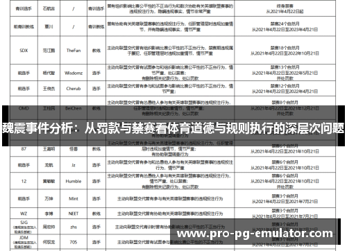 魏震事件分析：从罚款与禁赛看体育道德与规则执行的深层次问题